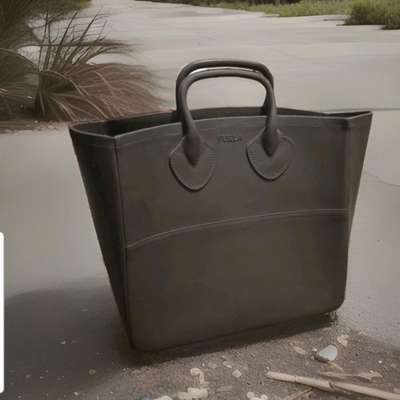 Furla Handbags - Furla  Double Handle Grey Gummy Tote Bag